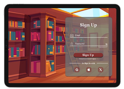 Library Sign Up Page dailyui signup signup page ui design