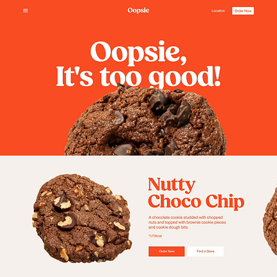 hae x Oopsie Website design (02) cookies food website hae hae design interface product design ui ux uxui web design website website design