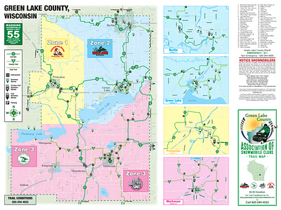 GLCo. Snowmobile Map branding color coordination design illustration layout logo