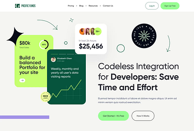 SAAS Landing Page branding clean design developers fintech investment website landing page minimal saas software as a service ui ui animation web design