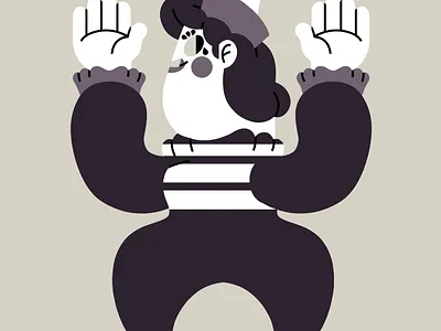 Mimo clown illustration mime
