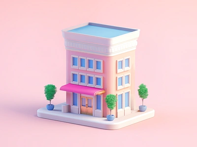 3D Hotel Modeling | 3D Hotel 3d 3d art 3d hotel 3d hotel work 3dcharacter blender branding cartoon hotel colorful design fiverr gerdoo graphic design hotel icon illustration illustration cartoon hotel pink hotel trip web