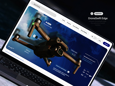 Drone Website Mockup Concept #2 branding design drone mockup productdesign qeilow qeilowdev qeilowstudios ui ux webdesign webdevelopment