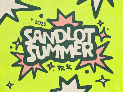 Sandlot Summer branding design font handmade illustration lettering logo sandlot summer texture type typography