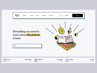 Blockchain Academy landing page blockchain courses crypto learning ui ux web web app web design