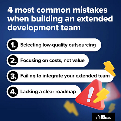 4 Most common Mistakes when building a Extended Development Team 3d animation branding extended development team graphic design hire engineers hr logo motion graphics odc offshore offshore development outsourcing remote ui
