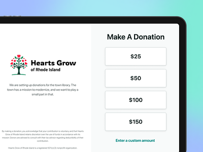 Custom iPad Kiosk Donation App agency charity design agency donations ios ipad ipad app kiosk ui ux