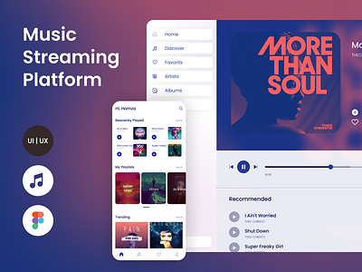 Music Streaming Plateforme UI Design music streaming ui