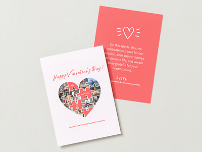 AYTEF Valentine's Day Card invitation design layout and composition