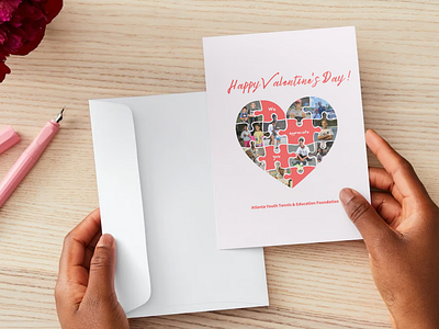 AYTEF Valentine's Day Card invitation design layout and composition