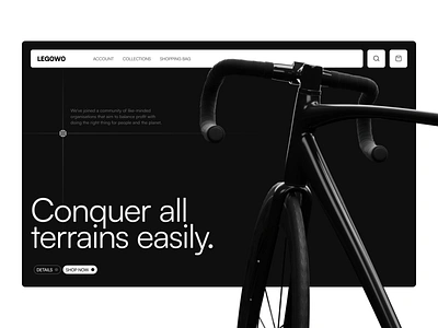 Bicycle Shop Website - Legowo 3d bicycle bike branding design ecommerce hero section illustration mobile mountain bike render shop sport typography ui user interface ux web design website