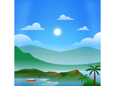 Taal Lake and Volcano illustration philippines taal lake and volcano