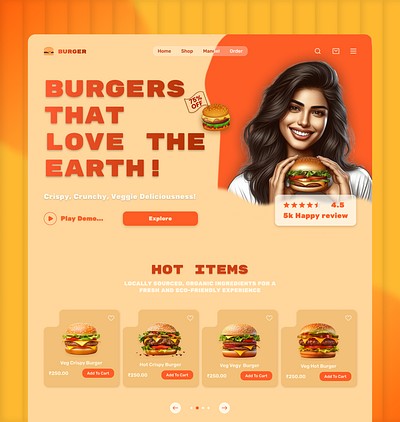 Burger website redesign ai figma landing page redesign reserch ui ux web design