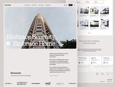 Vista Villie - Landing Page Real Estate clean decor design discovery home landing page listing minimal popular property real estate simple ui ui design ux website website design website ui
