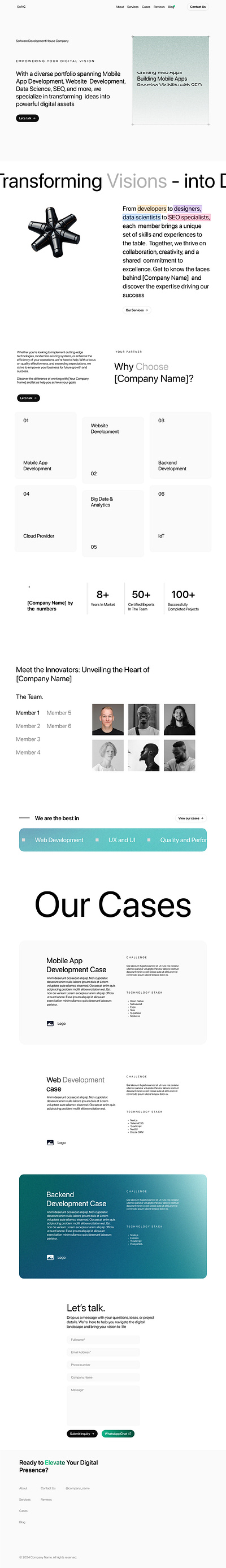 Software House Company Landing Page animation figma frontend illustration landing page mobile software ui ux