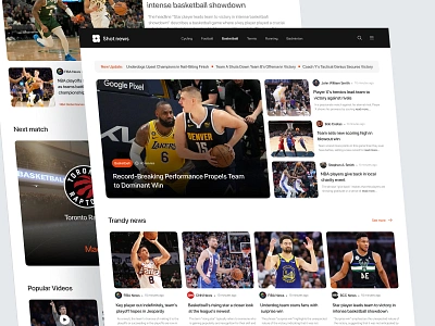 Shot News - Sport News Web Design🏀 basketball football livescore nba news news portal newspaper skysport sport sport news ui ux web design