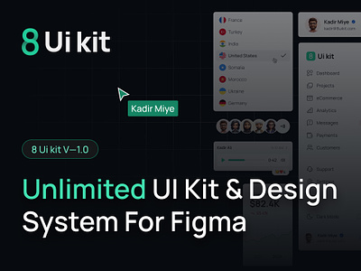 8 UI Kit & Design System for Figma 8uikit figma ui design ui kit uikit unlimited ui kit