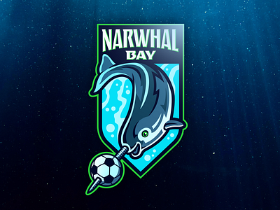 Narwhal Bay Soccer Club branding design graphic design illustration illustrator logo narwhal soccer vector