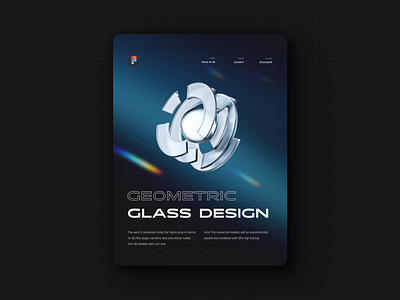 Geometric glass design 3d color design figma icon illustration ui