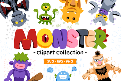 Cute Monster Collection cartoon character children illustration clipart cute design element fantasy illustration kids illustration moster vector
