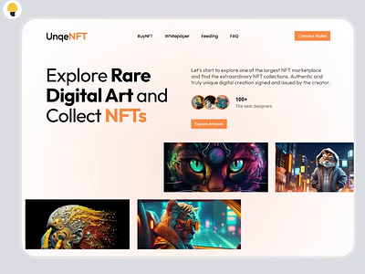 UniqueNFT: Rare NFT collections website design cashewdesign ui uidesign ux uxdesign