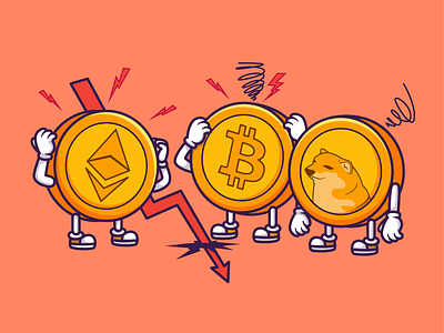 Market Dump🪙💵📉 bitcoin business buy coin crisis crypto currency digital dollar economy finance gold graphic icon illustration logo market money seller shiba inu