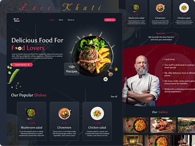 Restaurant Web - Landing Page UI 3d animation branding dribble figma logo motion graphics restaurant ui web design