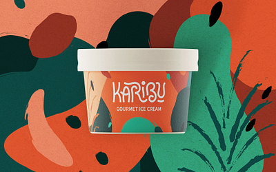 Karibu africa branding cream ethnic exotic gelato ice icecream logo vietnam