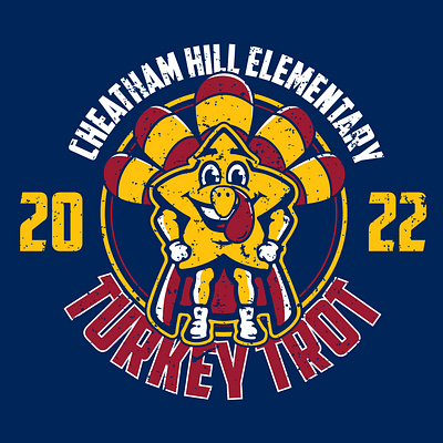 Cheatham Hill Elementary Turkey Trot 2022 advertising apparel branding design graphic design logo vector