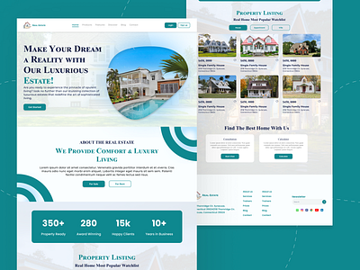 Real Estate Landing Page Design 3d animation branding graphic design logo motion graphics real estate website realestae realistic ui website design