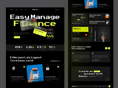 Finance Management Website Design - Banco bank banking design finance financial industry fintech landing page management money saas saas finance ui user interface ux web web design website
