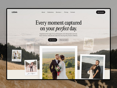 Landing Page — Wedding Photography Service beige brown earthy landing page love photography polaroid rustic ui videography website wedding