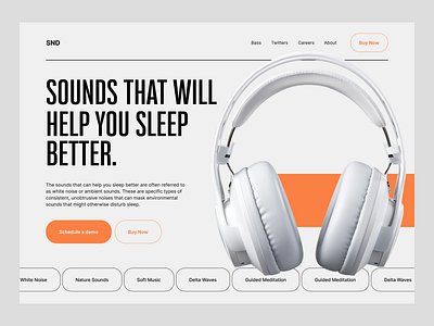 SND - Headphone Website UI Design animation branding headphone ui landing page motion graphics ui web ui