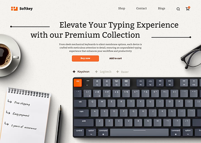Softkey - Keyboard website keyboard landing page motion ui web design