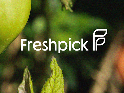 Freshpick logo lockup branding brandmark design fresh graphic design herbs identity logo mark minimal pick plant