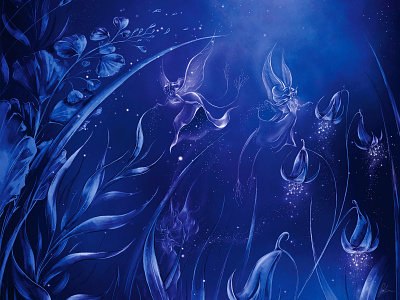 A Fairy Dance At Midnight art cosmic art digital art elementals fairy illustration illustration magical art starseed art