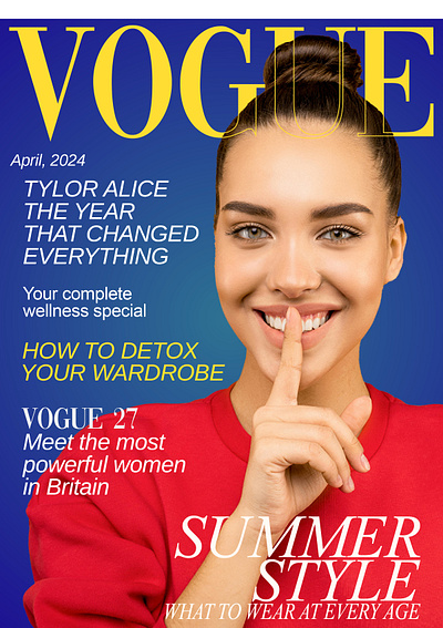 Vogue Magazine Cover Design adobe illustrator cover design design graphic design illustration logo magazine cover ui ux vector vector tracing