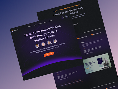 Innovex - Digital Agency Landing Page art direction black clean company elegant figma landing page minimal modern purple typography ui user interface ux visual design web website