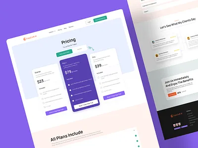 CopyCraft.AI - Email Copywriter Website Design pricing page