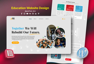 Education Website Design design developer education eduwebsite elementorpro grafixerbro onlinecourses tutorial webdesign website wordpresswebsite