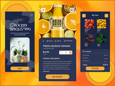 Grocery Shopping App Mobile UI Design
