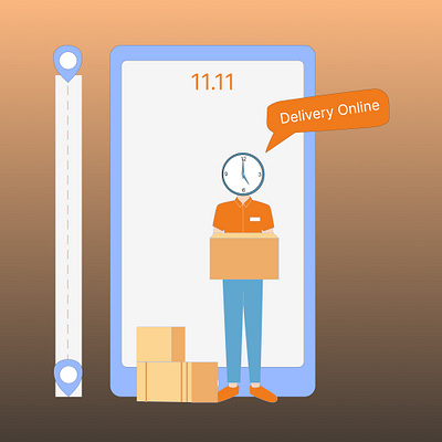 online delivery man 3d animation box branding design graphic design illustration logo motion graphics ui ux vector