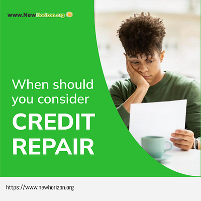 When Should You Consider Credit Repair? | NewHorizon.org 3d animation branding credit design graphic design illustration infographics logo motion graphics personal finance ui vector
