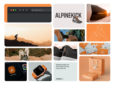 Alpinekick - Logo Design alpinekick branding creative design design graphic design hiking illustration logo logo design shoe typography vector