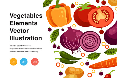 Vegetables Elements Vector Illustration recipe