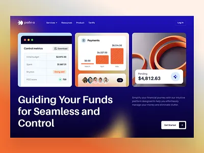 Prefin-o - expenses management tool commerce finance fintech funds interface management platform product startup tool ui ux web website
