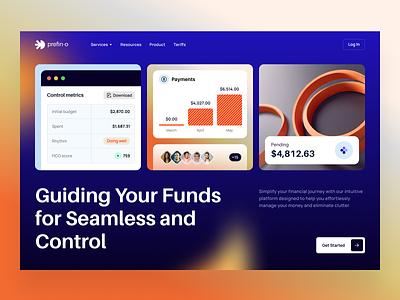 Prefin-o - expenses management tool commerce finance fintech funds interface management platform product startup tool ui ux web website