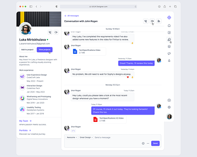 FinVue Messaging View chat chat page dashboard dashboard chat dashboard ui message page message ui messaging minimalism online project managment sidebar simple ui ux video
