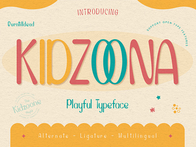 Kidzoona cheerful design display displayfont font fontdesign graphicdesign lettering playful font playful typeface typeface typography