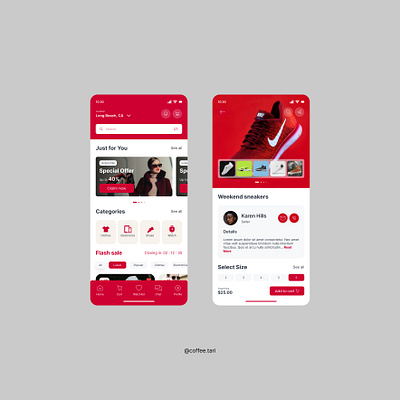 Buyify Ecomm App app ecommerce figma mobileapp red ui uidesign